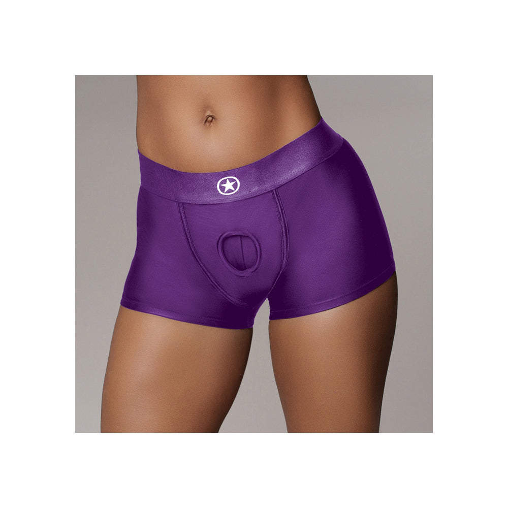 Ouch! Vibrating Strap-On Boxer Purple M/L | 8714273052896 | Available at EroticWarehouse.com