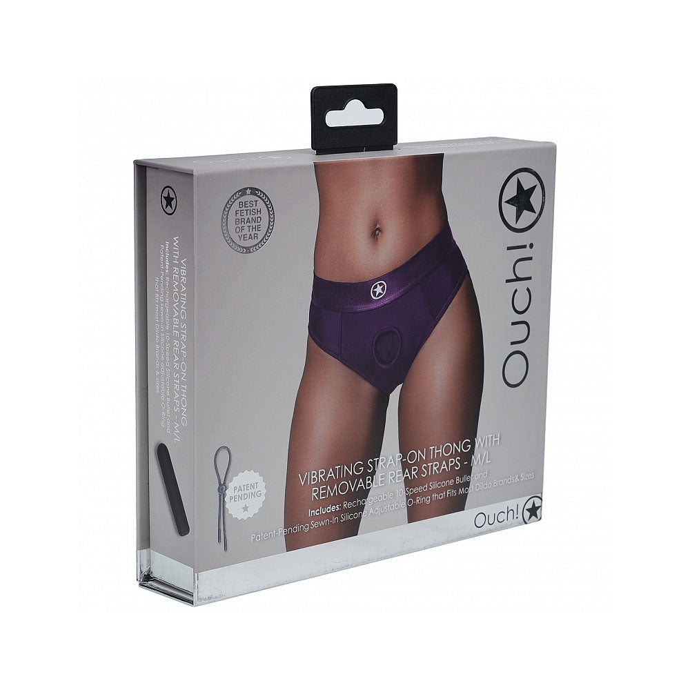 Ouch! Vibrating Strap-On Boxer Purple M/L | 8714273052896 | Available at EroticWarehouse.com