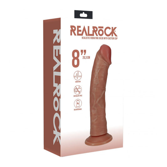 8" Vibrating Cock Regular Curved Tan | 8714273053947 | Available at EroticWarehouse.com