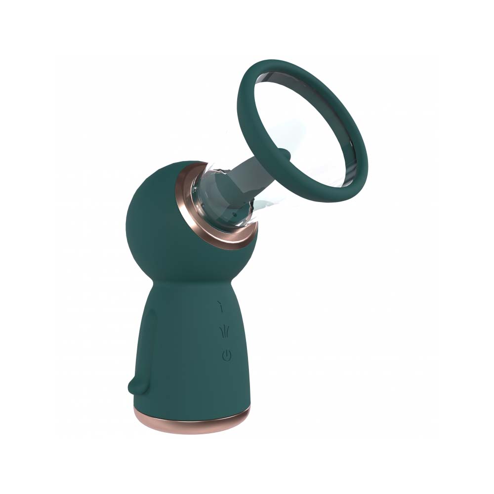 Pumped Enhance Automatic 13-Speed Silicone Rechargeable Vulva & Breast Pump Forest Green | 8714273054777 | Available at EroticWarehouse.com