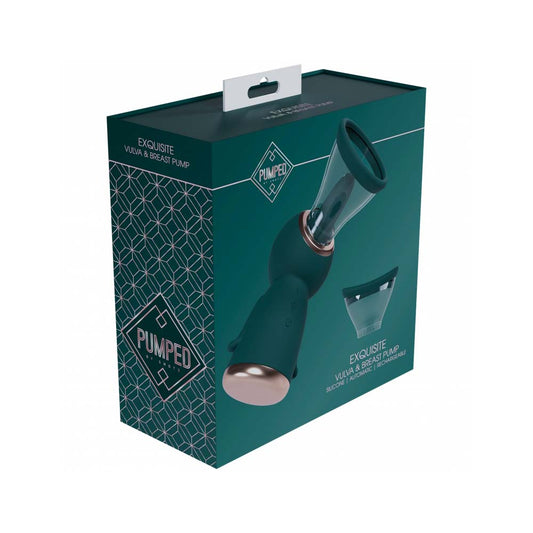 Pumped Enhance Automatic 13-Speed Silicone Rechargeable Vulva & Breast Pump Forest Green | 8714273054777 | Available at EroticWarehouse.com