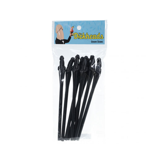 The Dickheads Groom Straws Black | 8714273055101 | Available at EroticWarehouse.com