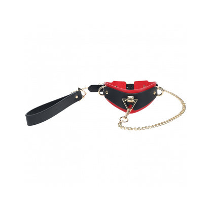 Ouch! Milan Collection Collar With Leash Black/Red | 8714273055941 | Available at EroticWarehouse.com
