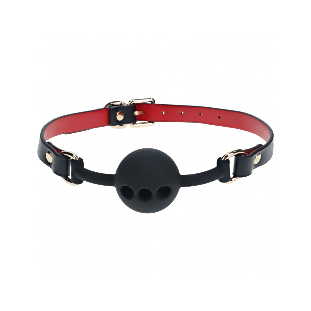 Ouch! Milan Collection Silicone Ball Gag Black/Red | 8714273056009 | Available at EroticWarehouse.com