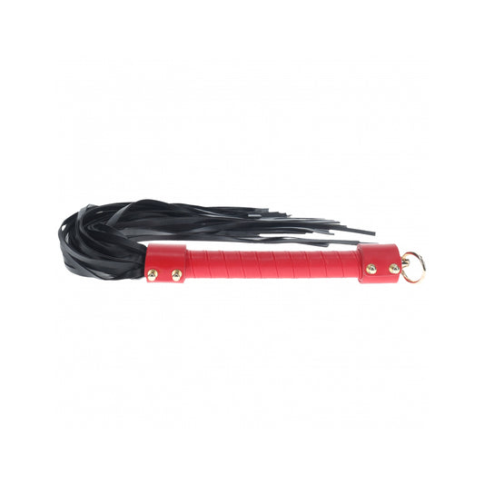 Ouch! Milan Collection Flogger Black/Red | 8714273056016 | Available at EroticWarehouse.com