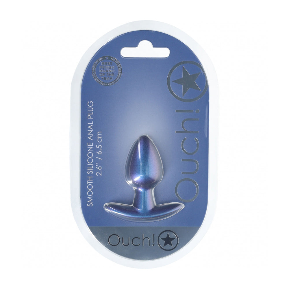 Ouch! Anal Plug Small Silicone Metallic Blue | 8714273056825 | Available at EroticWarehouse.com