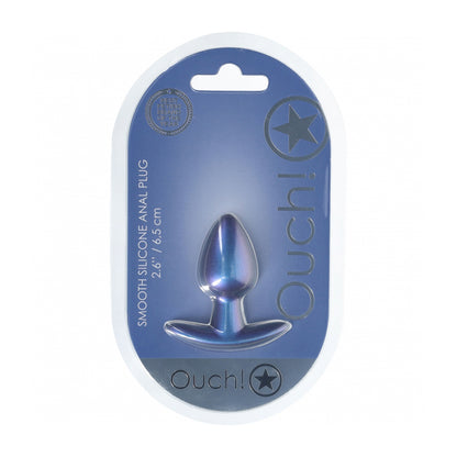 Ouch! Anal Plug Small Silicone Metallic Blue | 8714273056825 | Available at EroticWarehouse.com