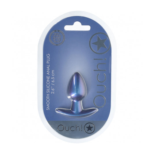 Ouch! Anal Plug Small Silicone Metallic Blue | 8714273056825 | Available at EroticWarehouse.com