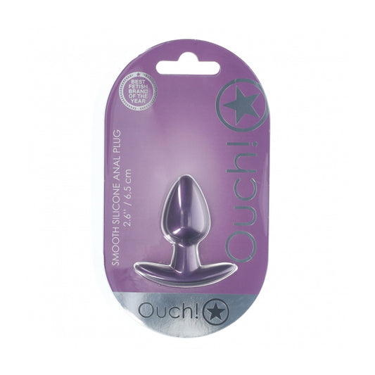 Ouch! Anal Plug Small Silicone Metallic Purple | 8714273056832 | Available at EroticWarehouse.com