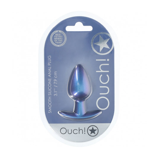 Ouch! Anal Plug Medium Silicone Metallic Blue | 8714273056863 | Available at EroticWarehouse.com
