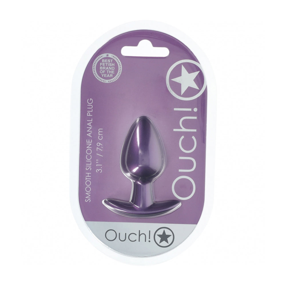 Ouch! Anal Plug Medium Silicone Metallic Purple | 8714273056870 | Available at EroticWarehouse.com