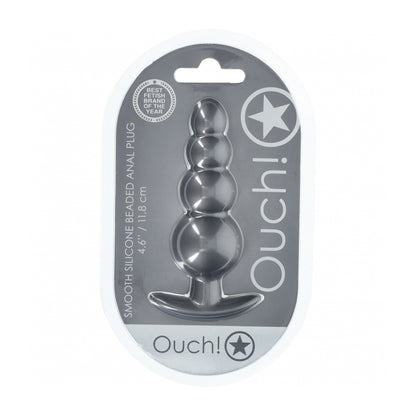 Ouch! Beaded Anal Plug Silicone Gun Metal | 8714273056931 | Available at EroticWarehouse.com