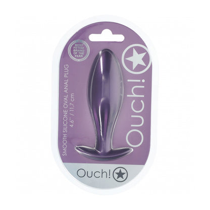 Ouch! Oval Anal Plug Silicone Metallic Purple | 8714273056993 | Available at EroticWarehouse.com