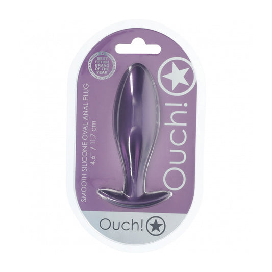 Ouch! Oval Anal Plug Silicone Metallic Purple | 8714273056993 | Available at EroticWarehouse.com