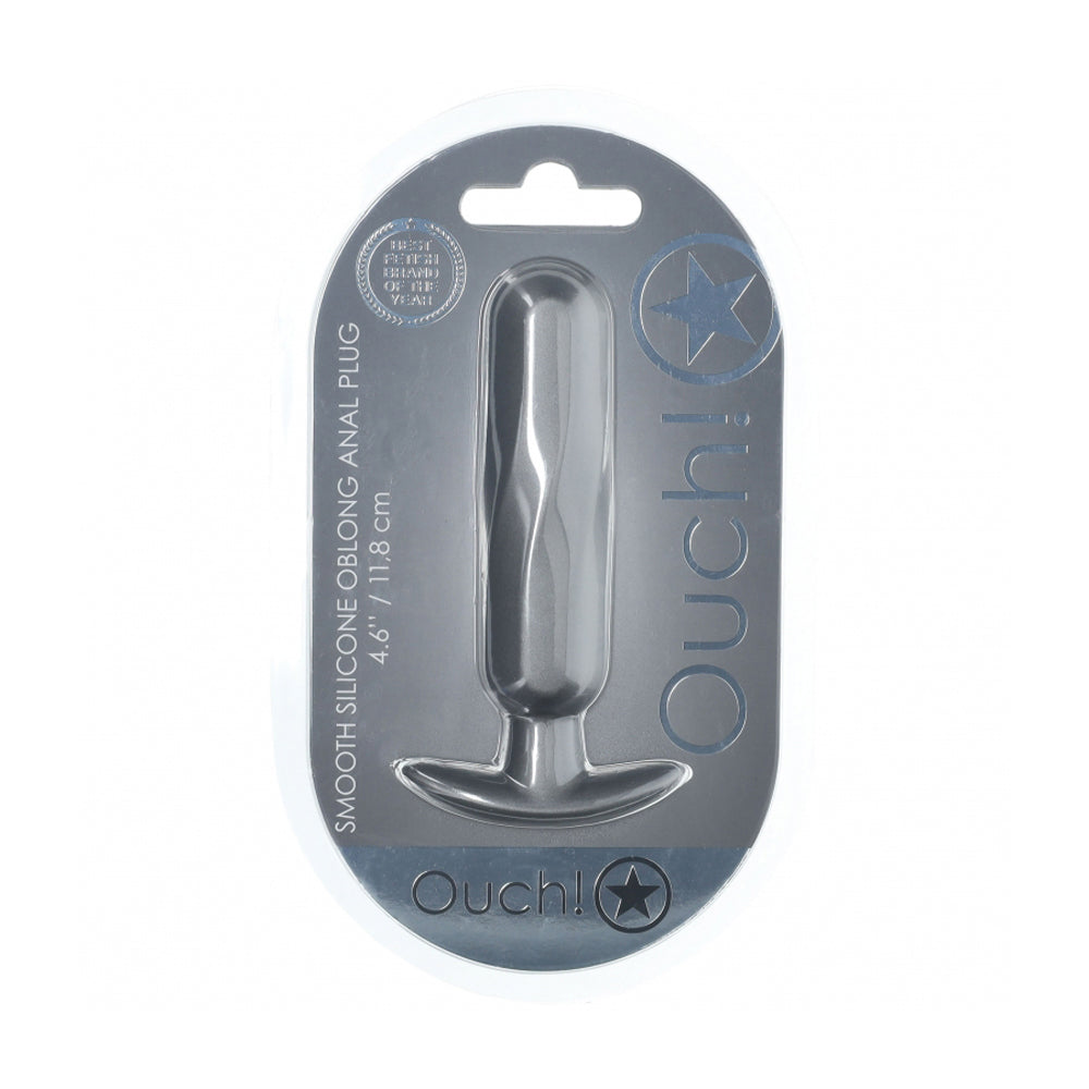 Ouch! Oblong Anal Plug Silicone Gun Metal | 8714273057037 | Available at EroticWarehouse.com