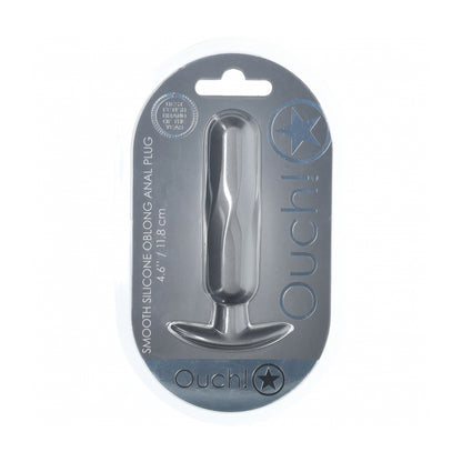 Ouch! Oblong Anal Plug Silicone Gun Metal | 8714273057037 | Available at EroticWarehouse.com
