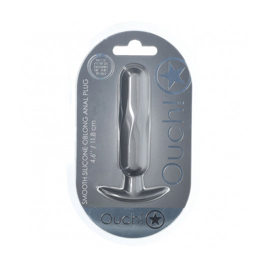 Ouch! Oblong Anal Plug Silicone Gun Metal | 8714273057037 | Available at EroticWarehouse.com