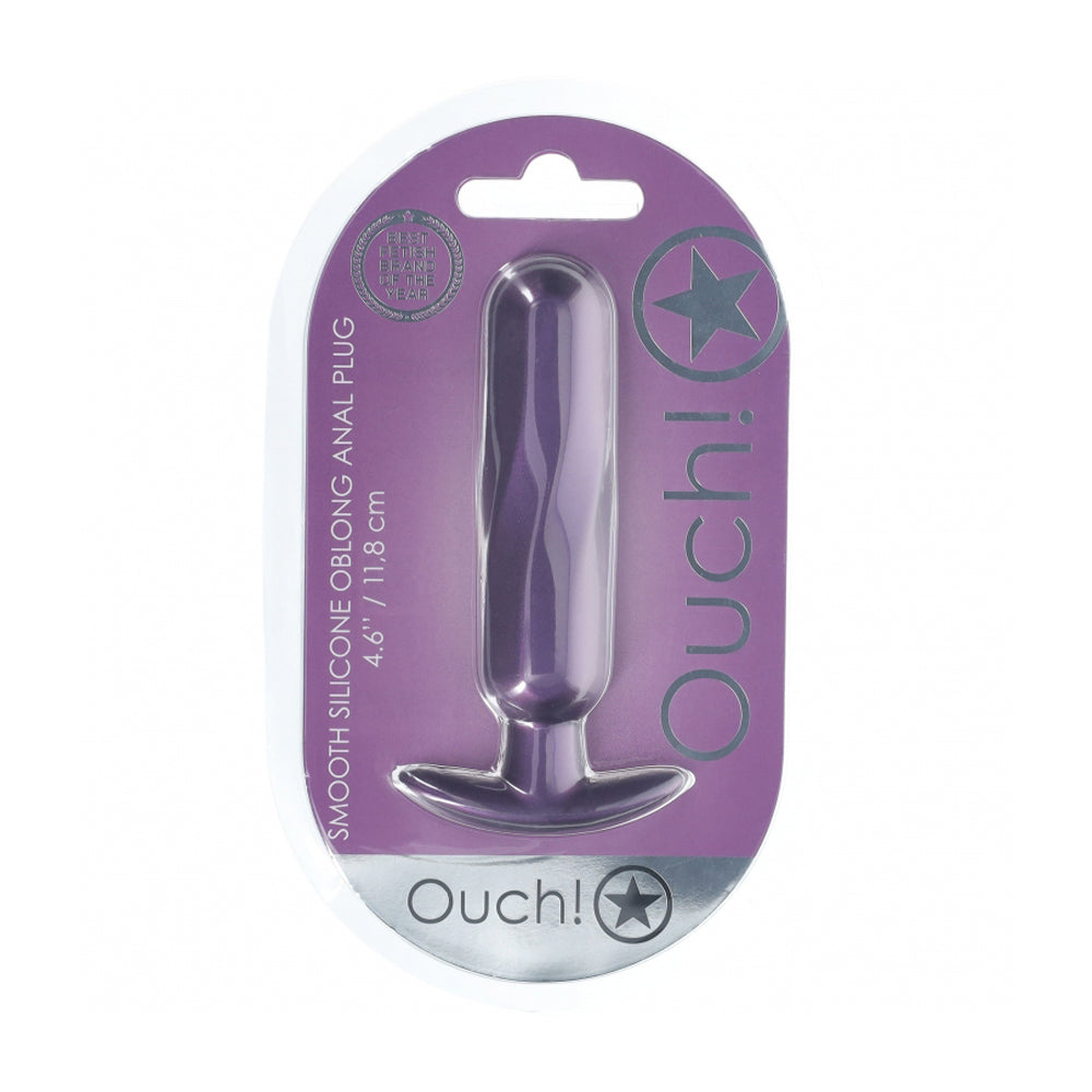 Ouch! Oblong Anal Plug Silicone Metallic Purple | 8714273057051 | Available at EroticWarehouse.com