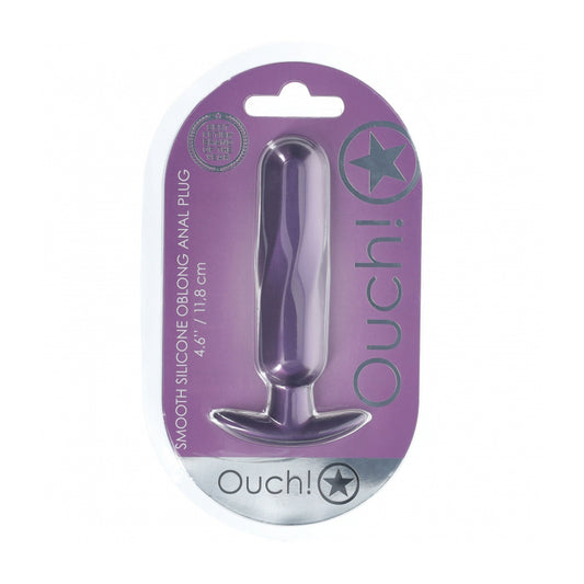 Ouch! Oblong Anal Plug Silicone Metallic Purple | 8714273057051 | Available at EroticWarehouse.com