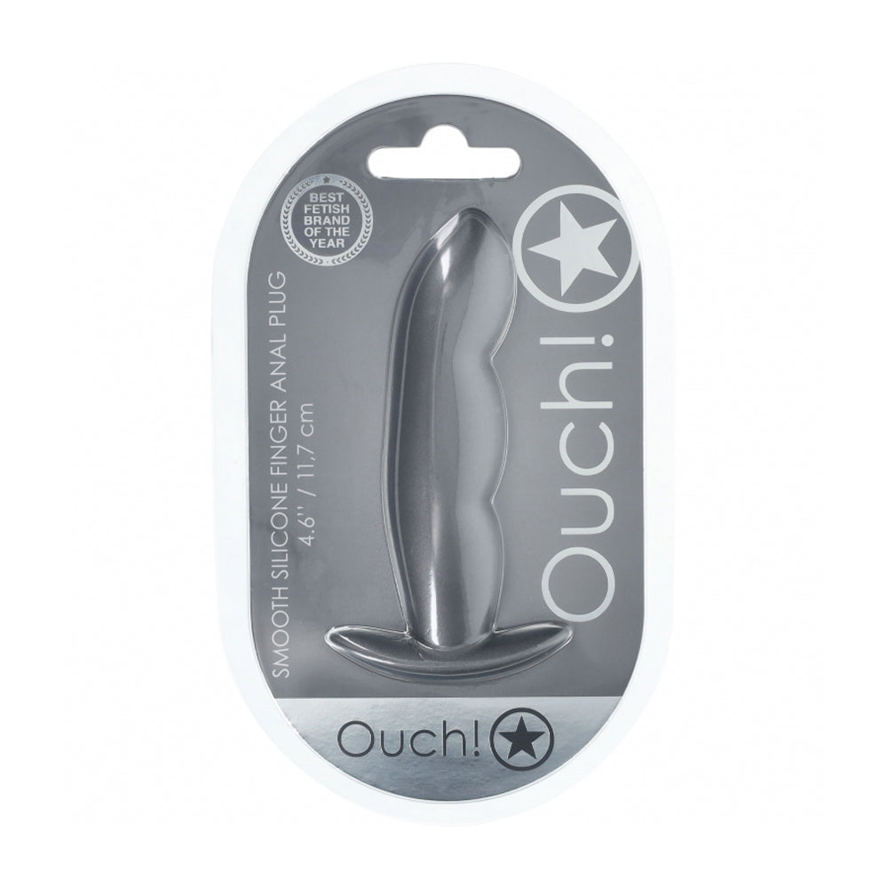 Ouch! Finger Anal Plug Silicone Gun Metal | 8714273057075 | Available at EroticWarehouse.com