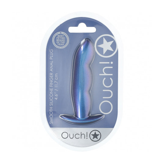 Ouch! Finger Anal Plug Silicone Metallic Blue | 8714273057082 | Available at EroticWarehouse.com