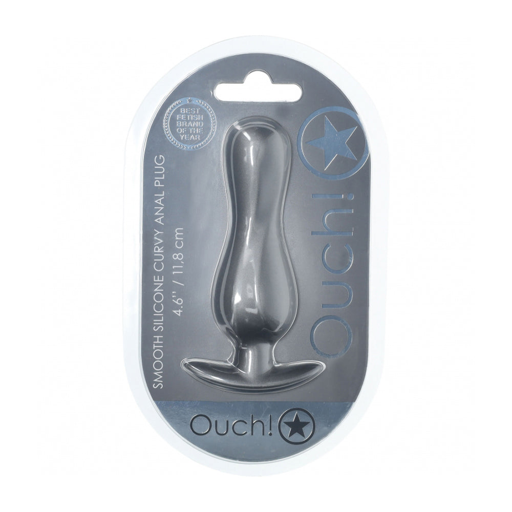 Ouch! Curvy Anal Plug Silicone Gun Metal | 8714273057112 | Available at EroticWarehouse.com