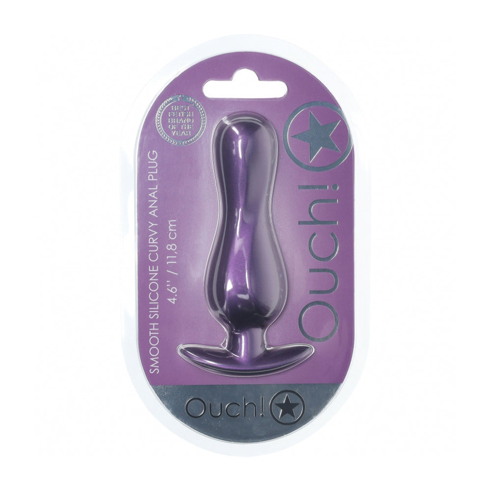 Ouch! Curvy Anal Plug Silicone Metallic Purple | 8714273057136 | Available at EroticWarehouse.com