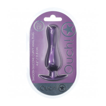 Ouch! Curvy Anal Plug Silicone Metallic Purple | 8714273057136 | Available at EroticWarehouse.com