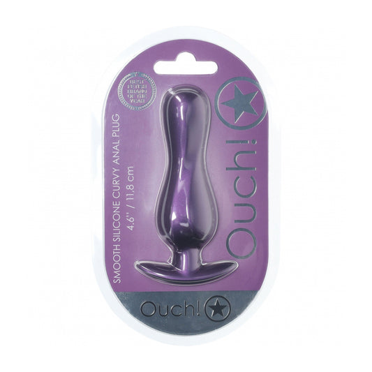 Ouch! Curvy Anal Plug Silicone Metallic Purple | 8714273057136 | Available at EroticWarehouse.com