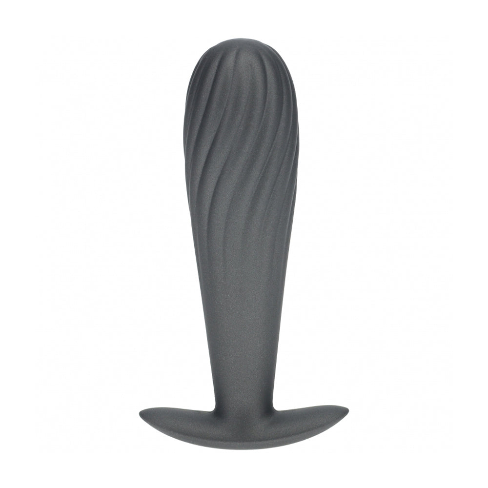Ouch! Ribbed Anal Plug Silicone Gun Metal | 8714273057150 | Available at EroticWarehouse.com