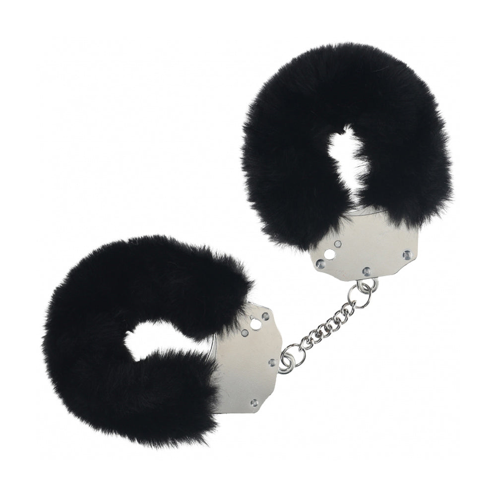 Ouch! Heavy-Duty Fluffy Handcuffs Black | 8714273058140 | Available at EroticWarehouse.com