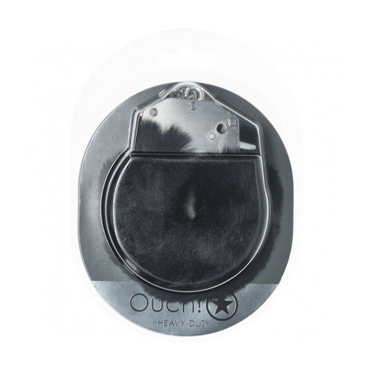 Ouch! Heavy-Duty Fluffy Handcuffs Black | 8714273058140 | Available at EroticWarehouse.com
