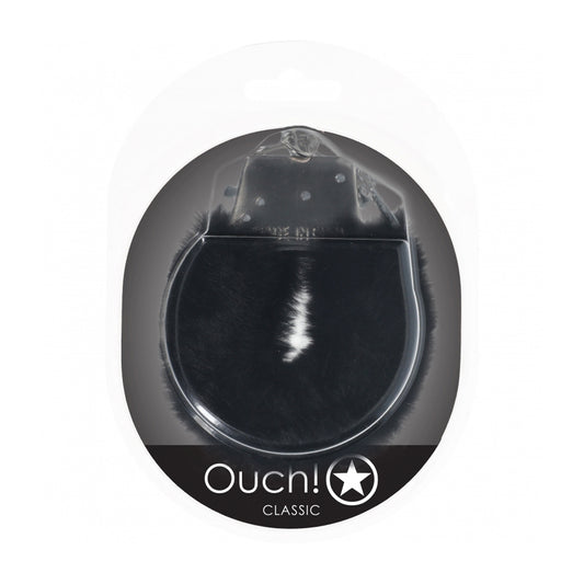 Ouch! Classic Fluffy Handcuffs Black | 8714273058218 | Available at EroticWarehouse.com