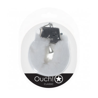 Ouch! Classic Fluffy Handcuffs White | 8714273058256 | Available at EroticWarehouse.com
