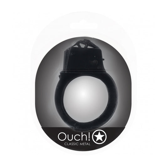 Ouch! Classic Metal Handcuffs Black | 8714273058263 | Available at EroticWarehouse.com