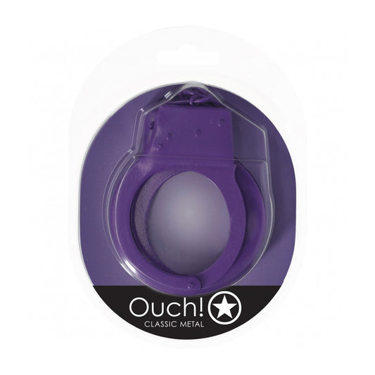 Ouch! Classic Metal Handcuffs Purple | 8714273058287 | Available at EroticWarehouse.com
