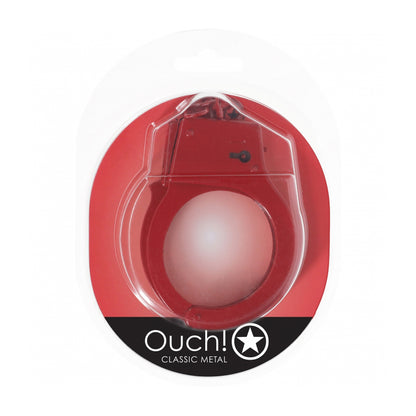Ouch! Classic Metal Handcuffs Red | 8714273058294 | Available at EroticWarehouse.com