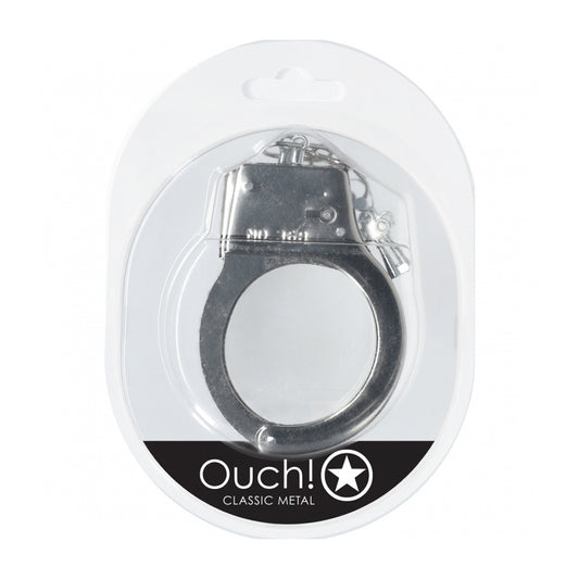 Ouch! Classic Metal Handcuffs Silver | 8714273058300 | Available at EroticWarehouse.com