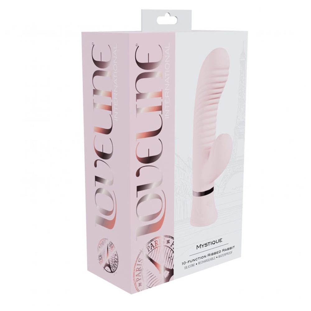 Loveline Mystique Ribbed Rabbit Pink | 8714273058485 | Available at EroticWarehouse.com