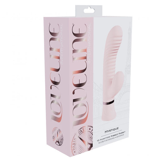 Loveline Mystique Ribbed Rabbit Pink | 8714273058485 | Available at EroticWarehouse.com
