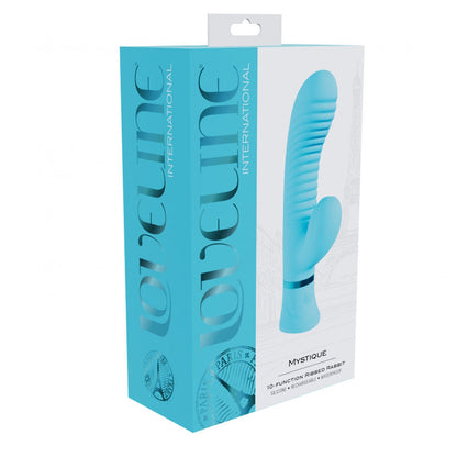 Loveline Mystique Ribbed Rabbit Blue | 8714273058492 | Available at EroticWarehouse.com