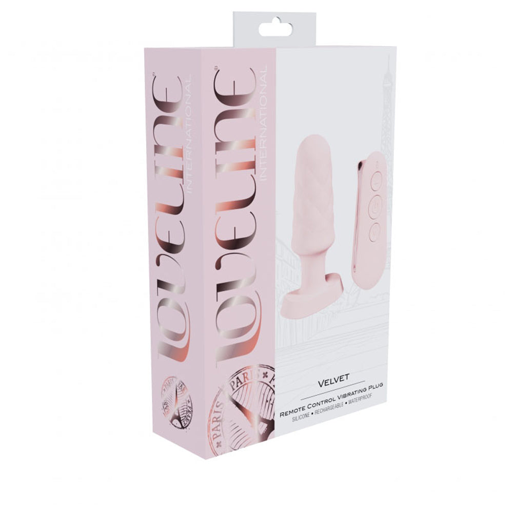 Loveline Velvet Remote Vibrating Plug Pink | 8714273058607 | Available at EroticWarehouse.com