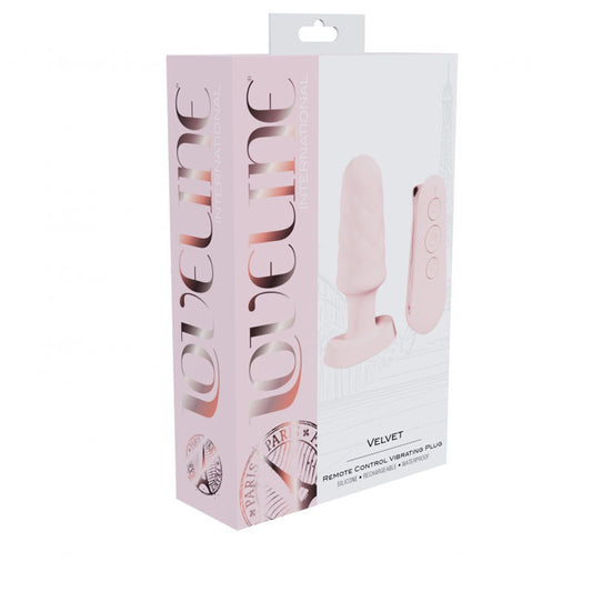 Loveline Velvet Remote Vibrating Plug Pink | 8714273058607 | Available at EroticWarehouse.com