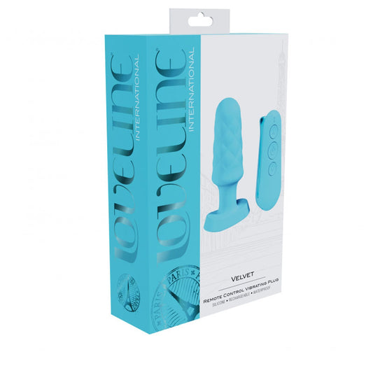 Loveline Velvet Remote Vibrating Plug Blue | 8714273058614 | Available at EroticWarehouse.com