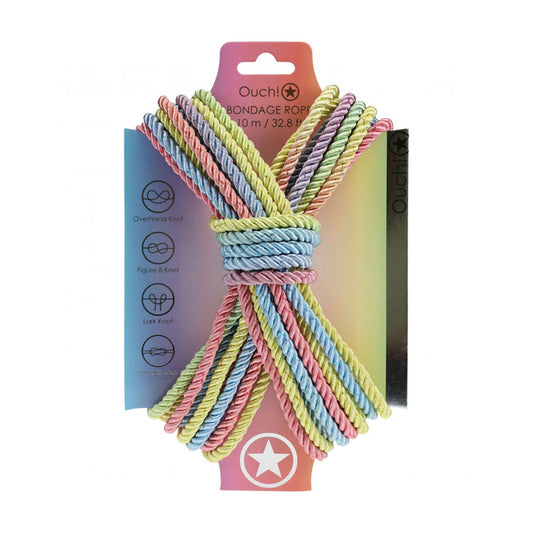 Ouch! Bondage Rope 10M Nylon Pastel | 8714273059413 | Available at EroticWarehouse.com