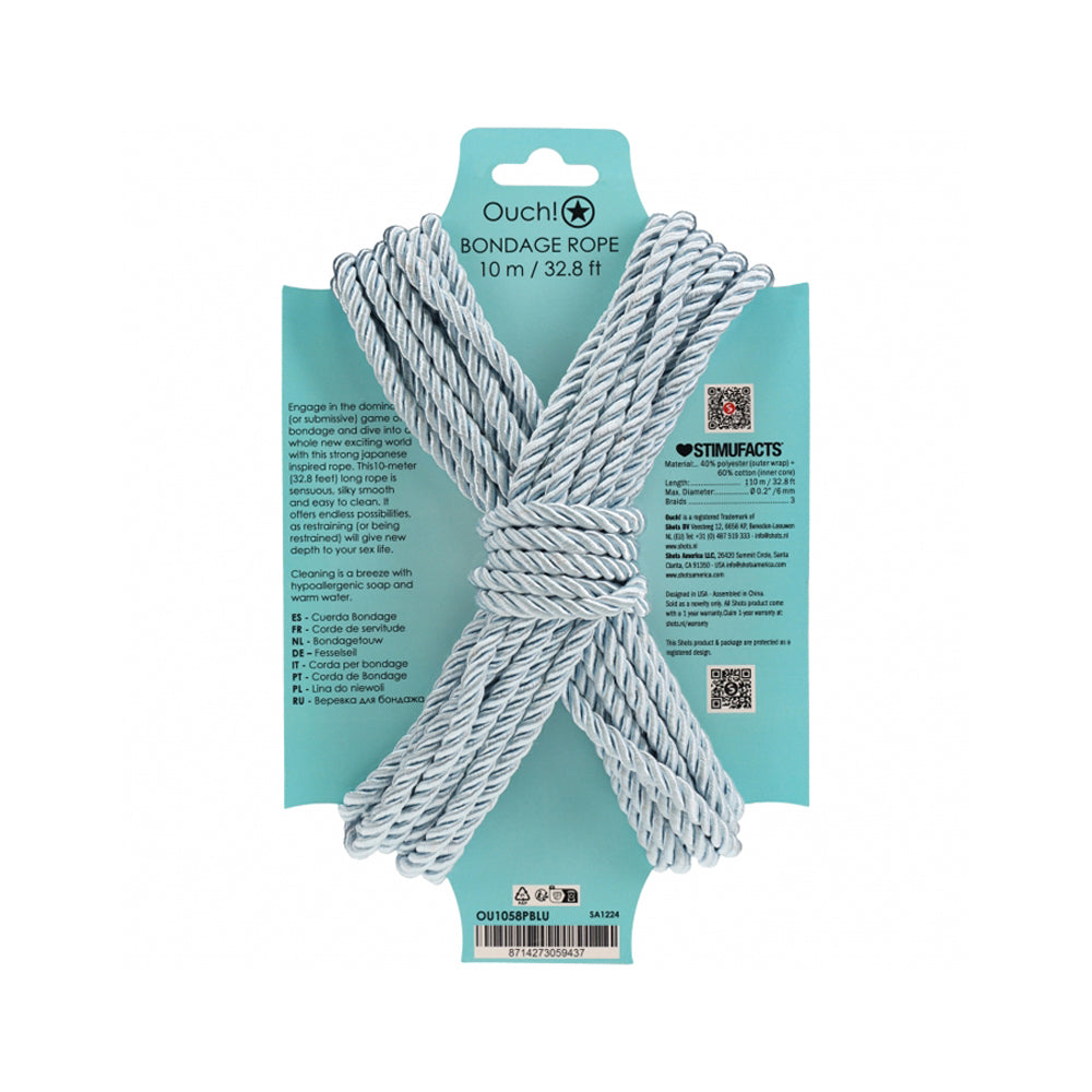 Ouch! Bondage Rope 10 Meter Nylon Powder Blue | 8714273059437 | Available at EroticWarehouse.com