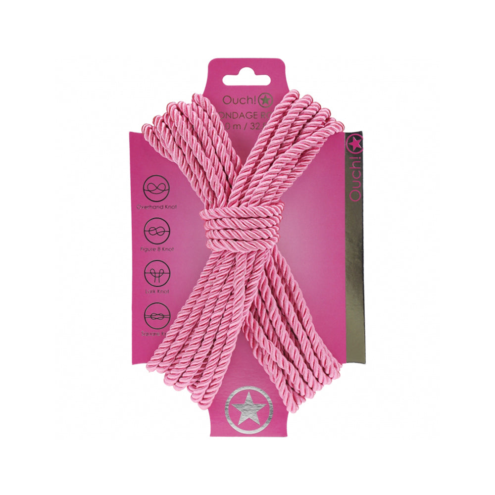 Ouch! Bondage Rope 10 Meter Nylon Pink | 8714273059444 | Available at EroticWarehouse.com