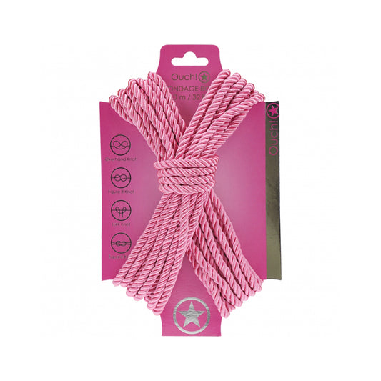 Ouch! Bondage Rope 10 Meter Nylon Pink | 8714273059444 | Available at EroticWarehouse.com