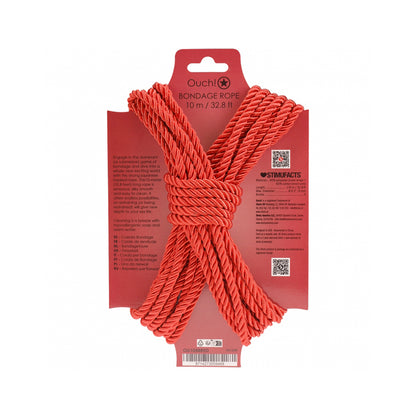 Ouch! Bondage Rope 10 Meter Nylon Red | 8714273059468 | Available at EroticWarehouse.com