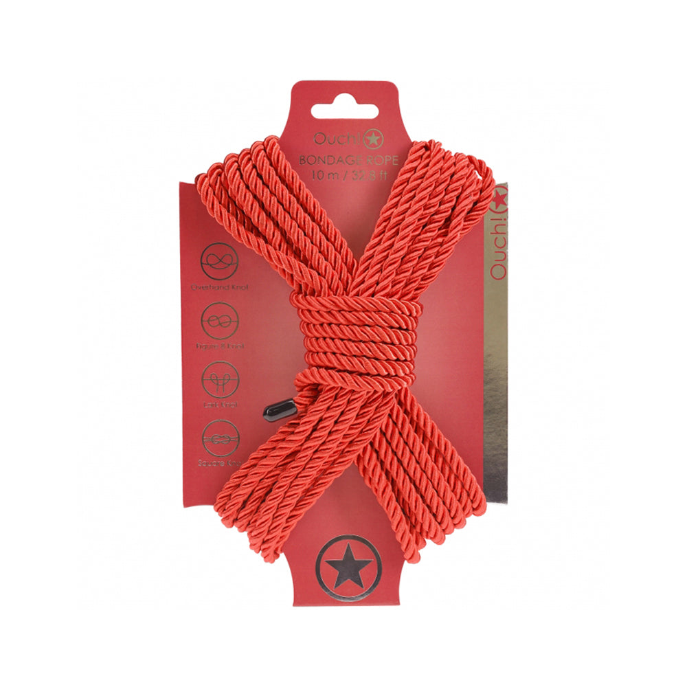 Ouch! Bondage Rope 10 Meter Nylon Red | 8714273059468 | Available at EroticWarehouse.com